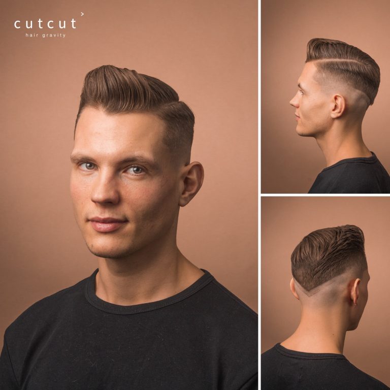 Nowoczesny side part z uporządkowaną górą