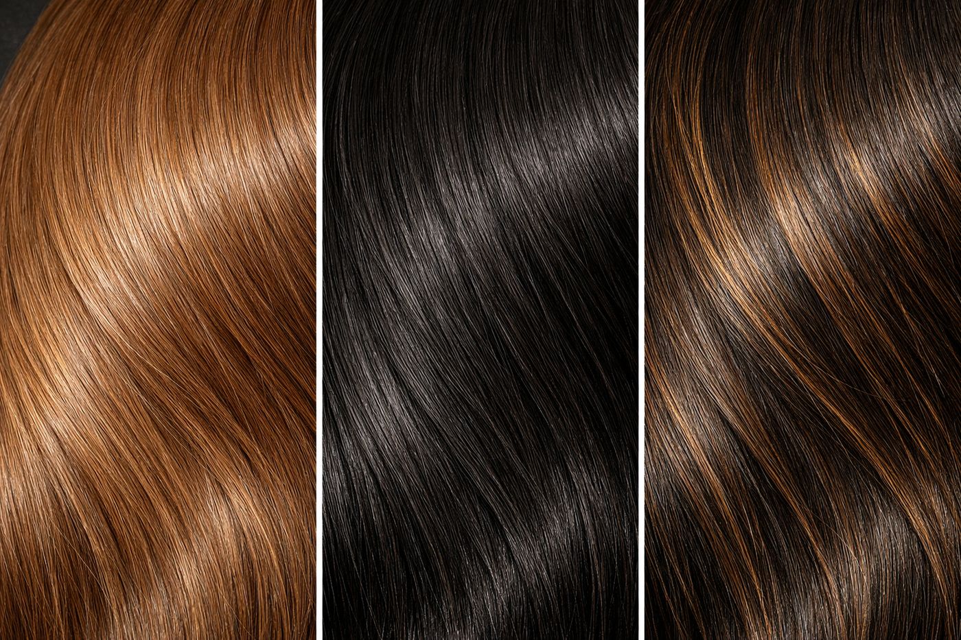 Trzy warianty czekoladowego brązu na włosach